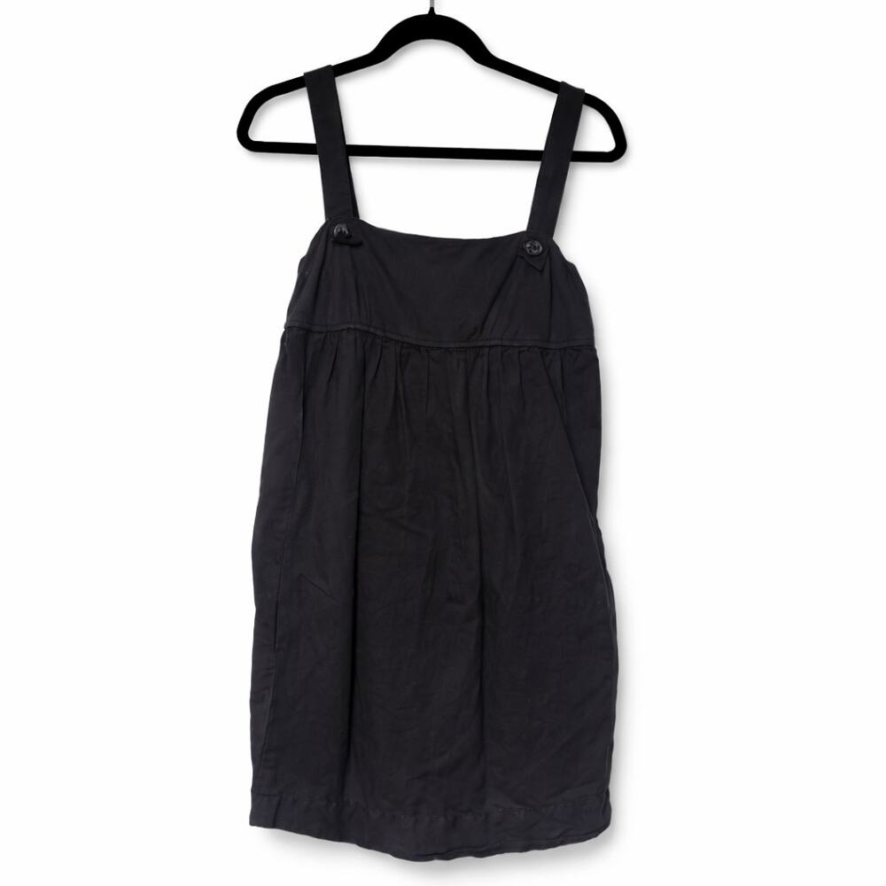 James Perse Black Linen Blend Tank Dress Size 2 Minimalist Casual
